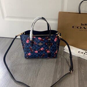 Coach crossbody bag, classic coated canvas, cherry print